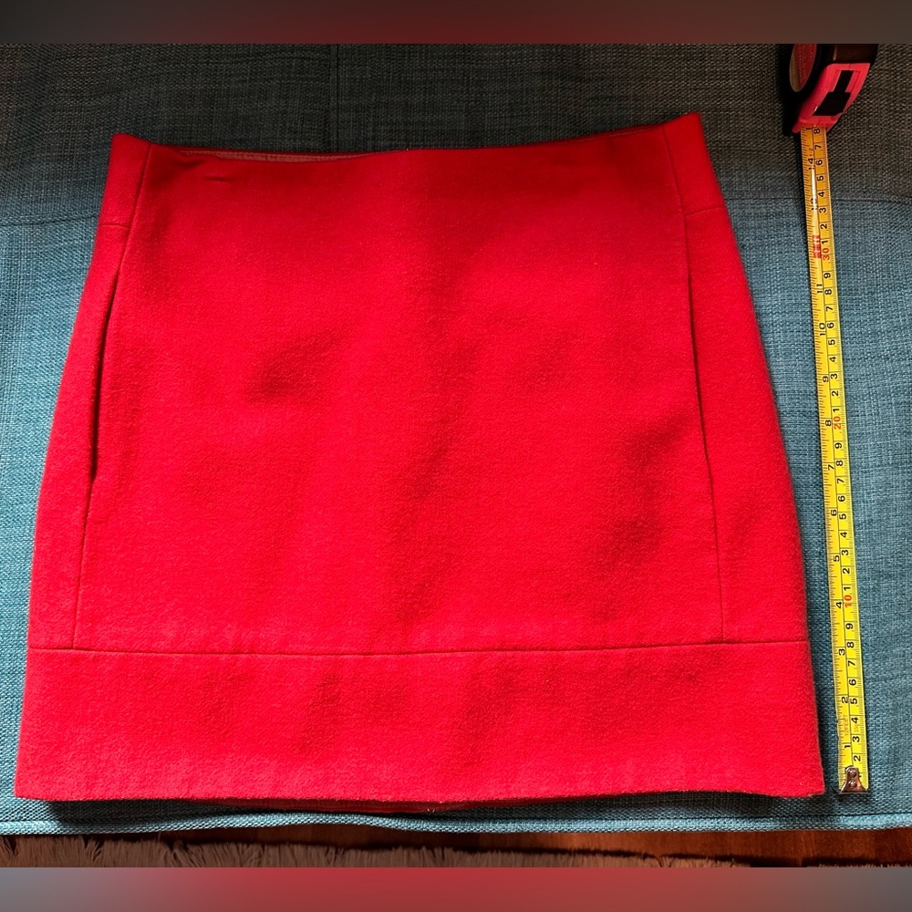 DONATED J. Crew Red Orange Wool Skirt